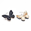 Butterfly Enamel Pin with Shell JEWB-N007-084-3