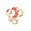304 Stainless Steel with Enamel Cuff Rings for Women LS-RJEW-Z116-01G-01-2