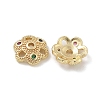 Brass Micro Pave Cubic Zirconia Bead Caps ZIRC-F141-18G-01-1