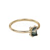 Brass and Moss Agate Finger Rings for Women FS-WGD1EDF-02-5