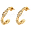 Brass Micro Pave Clear Cubic Zirconia Stud Earrings EJEW-K293-14G-1