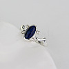 Alloy with Natural Lapis Lazuli Finger Rings FS-WGF3EDB-01-1