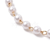 Handmade Brass & Round ABS Plastic Imitation Pearl Link Chain Slider Bracelet Making AJEW-JB01327-4