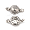 304 Stainless Steel Single Rhinestone Connector Charms STAS-E194-13P-2