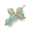 Natural Green Aventurine Pendants PALLOY-JF02885-01-3