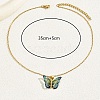 Plastic Butterfly Pendant Necklace with Golden Stainless Steel Chains XQ2799-1-3