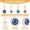 DICOSMETIC 4Pcs 4 Colors Round Evil Eye Rhinestone Enamel Pendant Decorations HJEW-DC0001-08-5