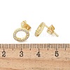 Brass Micro Pave Clear Cubic Zirconia Stud Earrings EJEW-M076-01G-01-3