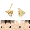 Brass Micro Pave Clear Cubic Zirconia Stud Earrings EJEW-R016-26G-11-5