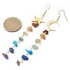 Chakra Theme Natural & Synthetic Mixed Gemstone Chip Beaded Tassel Earrings EJEW-JE05451-3