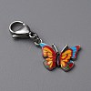 Butterfly Alloy Enamel Pendant Decoration HJEW-WH0042-73B-1