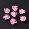 Glass Heart Beads GLAA-D005-01-3