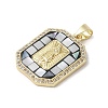 Brass Micro Pave Cubic Zirconia Pendants KK-K385-026G-3