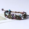 Alloy & Handmade Porcelain Bead Braided Bead Bracelets for Women FS-WGAE4F4-06-2