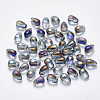 Transparent Spray Painted Glass Charms GLAA-R211-03-D01-1