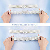 CRASPIRE 2Pcs 2 Style ABS Plastic Pearl Braided Stretch Chain Belts with Alloy Oval Clasp AJEW-CP0001-66-4