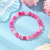 Natural Weathered Agate Beads Stretch Bracelets for Women BJEW-JB11412-01-1