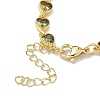 Heart Brass Pave Cubic Zirconia Link Chain Bracelets for Women BJEW-P385-07G-03-3