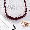 Natural Rhodochrosite & Shell Pearl Round Graduated Beaded Necklaces NJEW-U026-25G-4