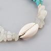 Natural/Synthetic Mixed Stone & White Moonstone Chip Braided Bead Bracelets BJEW-JB04080-3