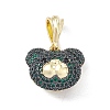 Brass Micro Pave Cubic Zirconia Pendants KK-P224-09EB-05-1