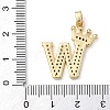 Rack Plating Brass Micro Pave Cubic Zirconia Pendants KK-D535-01W-RS-3