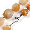 Natural Topaz Jade Nuggets Beaded Necklaces for Women Men NJEW-K388-01I-3