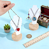 Bust Iron Jewelry Necklace Display Stands with Wooden Rond Base NDIS-WH0024-06A-3