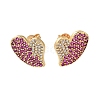 Brass Pave Cubic Zirconia Stud Earrings EJEW-M088-06G-01-1