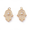 Brass Micro Pave Cubic Zirconia Pendants ZIRC-G156-01G-1