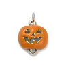 Halloween Brass Orange Enamel Connector Charms KK-F915-04C-P-1