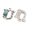 Synthetic Turquoise & Alloy Pendants PALLOY-H146-01AS-U-2