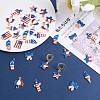 40Pcs 8 Style Independence Day Rack Plating Alloy Enamel Pendants FIND-SZ0003-05-3