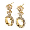 Rack Plating Brass with Cubic Zirconia Stud Earrings Finding KK-Z085-06G-1