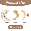 12Pcs Moon Alloy Lapel Pin Backs for Backpack Clothes JEWB-FH0002-79G-2