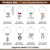 BENECREAT 24Pcs 8 Styles Horseshoe & Brush & Horse & Hat Alloy Wine Glass Charms with Acrylic Pearl AJEW-BC0003-14-2