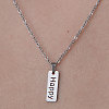 Non-Tarnish 201 Stainless Steel Word Happy Pendant Necklace NJEW-OY001-38-1