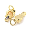 Rack Plating Brass Cubic Zirconia Charms for Women KK-Q798-01J-G-2