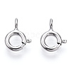Rhodium Plated 925 Sterling Silver Spring Ring Clasps STER-T004-81B-P-2
