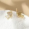 Brass Micro Pave Clear Cubic Zirconia Stud Earrings EJEW-R016-26G-13-3