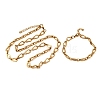 304 Stainless Steel Teardrop Link Chain Bracelet & Necklace Jewelry Sets SJEW-L199-18G-4