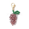 Glass Seed Beaded Grape Pendant Decoration HJEW-MZ00158-03-2