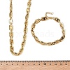 304 Stainless Steel Oval Link Chain Necklaces Bracelets Sets SJEW-D091-08G-3