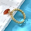 Brass Curb Chain Cuff Rings for Women RJEW-Z085-03G-05-3