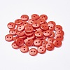 2-Hole Flat Round Resin Sewing Buttons for Costume Design BUTT-E119-28L-08-1
