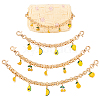 3Pcs 3 Styles Fruit Alloy Chains Bag Extender Chains AJEW-PH01583-1