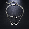 Alloy Infinity Heart Initial Charm Double Layer Anklets for Women FS-WG74AE6-13-1