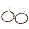 Fashionable Natural Garnet Hoop Earrings for Women KJ9273-11-1