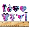 16Pcs 8 Style Halloween Printed Acrylic Pendants MACR-FS0001-42-5