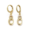 Brass Clear Cubic Zirconia Hoop Earrings EJEW-M045-01O-1